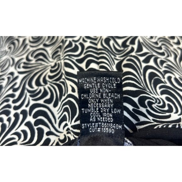 Y2K Babydoll Dress Sz 14 Black and White Midi Length Tie Back - Picture 3 of 8